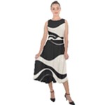 A Minimalist Pattern With Simple Lines And Shapes, Creating A Clean And Modern Aesthetic 06 Midi Tie-Back Chiffon Dress