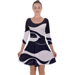 A Minimalist Pattern With Simple Lines And Shapes, Creating A Clean And Modern Aesthetic 06 Quarter Sleeve Skater Dress