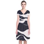 A Minimalist Pattern With Simple Lines And Shapes, Creating A Clean And Modern Aesthetic 06 Short Sleeve Front Wrap Dress