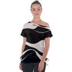 A Minimalist Pattern With Simple Lines And Shapes, Creating A Clean And Modern Aesthetic 06 Off Shoulder Tie-Up T-Shirt