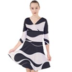 A Minimalist Pattern With Simple Lines And Shapes, Creating A Clean And Modern Aesthetic 06 Quarter Sleeve Front Wrap Dress