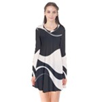 A Minimalist Pattern With Simple Lines And Shapes, Creating A Clean And Modern Aesthetic 06 Long Sleeve V-neck Flare Dress