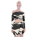 A Minimalist Pattern With Simple Lines And Shapes, Creating A Clean And Modern Aesthetic 06 Off Shoulder Top with Mini Skirt Set