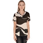 A Minimalist Pattern With Simple Lines And Shapes, Creating A Clean And Modern Aesthetic 06 Women s V-Neck Scrub Top