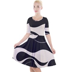 Quarter Sleeve A-Line Dress 