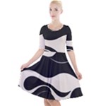 A Minimalist Pattern With Simple Lines And Shapes, Creating A Clean And Modern Aesthetic 06 Quarter Sleeve A-Line Dress