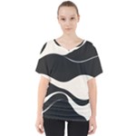 A Minimalist Pattern With Simple Lines And Shapes, Creating A Clean And Modern Aesthetic 06 V-Neck Dolman Drape Top