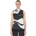 A Minimalist Pattern With Simple Lines And Shapes, Creating A Clean And Modern Aesthetic 06 Mock Neck Shell Top