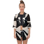 A Minimalist Pattern With Simple Lines And Shapes, Creating A Clean And Modern Aesthetic 06 Open Front Chiffon Kimono