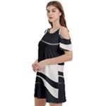 A Minimalist Pattern With Simple Lines And Shapes, Creating A Clean And Modern Aesthetic 06 Women s Cold Shoulder Round Neck Mini Dress