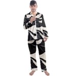 A Minimalist Pattern With Simple Lines And Shapes, Creating A Clean And Modern Aesthetic 06 Men s Long Sleeve Satin Pajamas Set