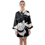 A Minimalist Pattern With Simple Lines And Shapes, Creating A Clean And Modern Aesthetic 06 Long Sleeve Satin Kimono