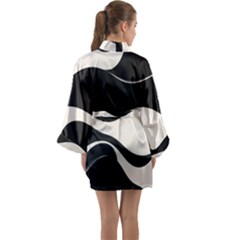 Long Sleeve Satin Kimono 