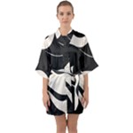 A Minimalist Pattern With Simple Lines And Shapes, Creating A Clean And Modern Aesthetic 06 Half Sleeve Satin Kimono 