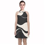 A Minimalist Pattern With Simple Lines And Shapes, Creating A Clean And Modern Aesthetic 06 Velvet Halter Neckline Dress 