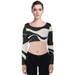 A Minimalist Pattern With Simple Lines And Shapes, Creating A Clean And Modern Aesthetic 06 Velvet Long Sleeve Crop Top