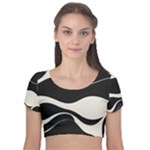 A Minimalist Pattern With Simple Lines And Shapes, Creating A Clean And Modern Aesthetic 06 Velvet Short Sleeve Crop Top 