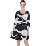 A Minimalist Pattern With Simple Lines And Shapes, Creating A Clean And Modern Aesthetic 06 Quarter Sleeve Ruffle Waist Dress