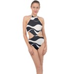 A Minimalist Pattern With Simple Lines And Shapes, Creating A Clean And Modern Aesthetic 06 Halter Side Cut Swimsuit