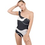 A Minimalist Pattern With Simple Lines And Shapes, Creating A Clean And Modern Aesthetic 06 Frilly One Shoulder Swimsuit