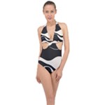 A Minimalist Pattern With Simple Lines And Shapes, Creating A Clean And Modern Aesthetic 06 Halter Front Plunge Swimsuit