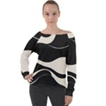 A Minimalist Pattern With Simple Lines And Shapes, Creating A Clean And Modern Aesthetic 06 Off Shoulder Long Sleeve Velour Top