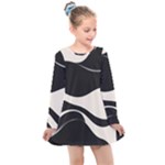 A Minimalist Pattern With Simple Lines And Shapes, Creating A Clean And Modern Aesthetic 06 Kids  Long Sleeve Dress