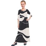 A Minimalist Pattern With Simple Lines And Shapes, Creating A Clean And Modern Aesthetic 06 Kids  Quarter Sleeve Maxi Dress