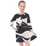 A Minimalist Pattern With Simple Lines And Shapes, Creating A Clean And Modern Aesthetic 06 Kids  Quarter Sleeve Shirt Dress