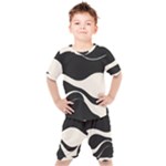 A Minimalist Pattern With Simple Lines And Shapes, Creating A Clean And Modern Aesthetic 06 Kids  T-Shirt and Shorts Set