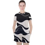 A Minimalist Pattern With Simple Lines And Shapes, Creating A Clean And Modern Aesthetic 06 Women s T-Shirt and Shorts Set