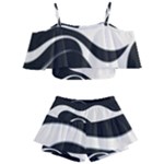 A Minimalist Pattern With Simple Lines And Shapes, Creating A Clean And Modern Aesthetic 06 Kids  Off Shoulder Skirt Bikini