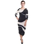 A Minimalist Pattern With Simple Lines And Shapes, Creating A Clean And Modern Aesthetic 06 Quarter Sleeve Midi Velour Bodycon Dress