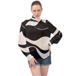 A Minimalist Pattern With Simple Lines And Shapes, Creating A Clean And Modern Aesthetic 06 High Neck Long Sleeve Chiffon Top