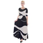 A Minimalist Pattern With Simple Lines And Shapes, Creating A Clean And Modern Aesthetic 06 Half Sleeves Maxi Dress