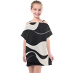 A Minimalist Pattern With Simple Lines And Shapes, Creating A Clean And Modern Aesthetic 06 Kids  One Piece Chiffon Dress