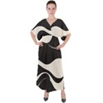 A Minimalist Pattern With Simple Lines And Shapes, Creating A Clean And Modern Aesthetic 06 V-Neck Boho Style Maxi Dress