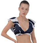 A Minimalist Pattern With Simple Lines And Shapes, Creating A Clean And Modern Aesthetic 06 Plunge Frill Sleeve Bikini Top