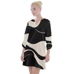 A Minimalist Pattern With Simple Lines And Shapes, Creating A Clean And Modern Aesthetic 06 Open Neck Shift Dress