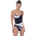 A Minimalist Pattern With Simple Lines And Shapes, Creating A Clean And Modern Aesthetic 06 Tie Strap One Piece Swimsuit