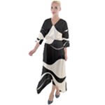 A Minimalist Pattern With Simple Lines And Shapes, Creating A Clean And Modern Aesthetic 06 Quarter Sleeve Wrap Front Maxi Dress