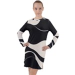 A Minimalist Pattern With Simple Lines And Shapes, Creating A Clean And Modern Aesthetic 06 Long Sleeve Hoodie Dress