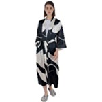 A Minimalist Pattern With Simple Lines And Shapes, Creating A Clean And Modern Aesthetic 06 Maxi Satin Kimono