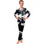 A Minimalist Pattern With Simple Lines And Shapes, Creating A Clean And Modern Aesthetic 06 Kids  Satin Long Sleeve Pajamas Set