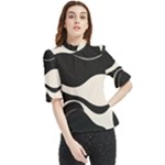 A Minimalist Pattern With Simple Lines And Shapes, Creating A Clean And Modern Aesthetic 06 Frill Neck Blouse