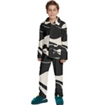 A Minimalist Pattern With Simple Lines And Shapes, Creating A Clean And Modern Aesthetic 06 Kids  Long Sleeve Velvet Pajamas Set