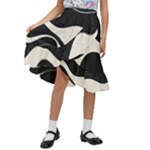 A Minimalist Pattern With Simple Lines And Shapes, Creating A Clean And Modern Aesthetic 06 Kids  Ruffle Flared Wrap Midi Skirt