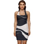 A Minimalist Pattern With Simple Lines And Shapes, Creating A Clean And Modern Aesthetic 06 Sleeveless Wide Square Neckline Ruched Bodycon Dress