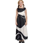 A Minimalist Pattern With Simple Lines And Shapes, Creating A Clean And Modern Aesthetic 06 Kids  Satin Sleeveless Maxi Dress