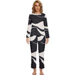 A Minimalist Pattern With Simple Lines And Shapes, Creating A Clean And Modern Aesthetic 06 Womens  Long Sleeve Lightweight Pajamas Set